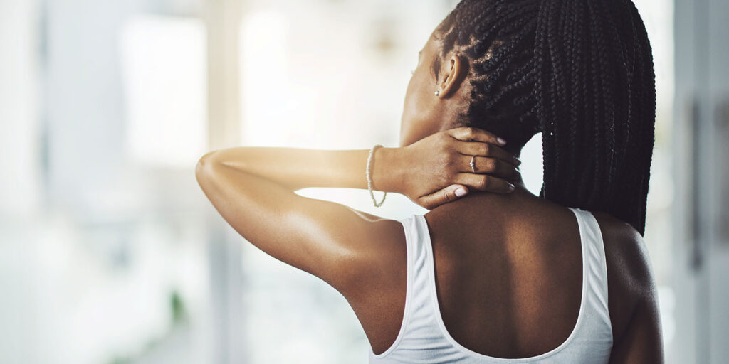 Woman with neck pain