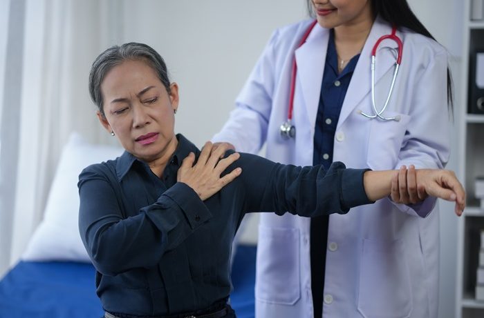 Doctor exam after a car accident.